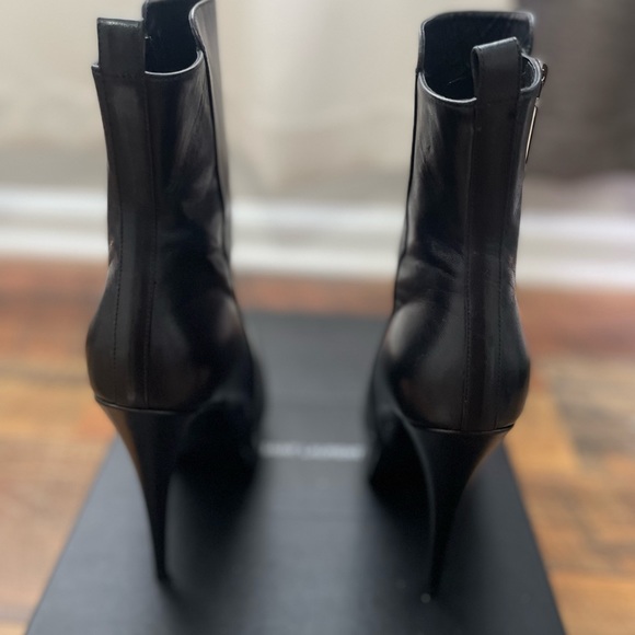 SAINT LAURENT Leather Platform Booties - Picture 2 of 3